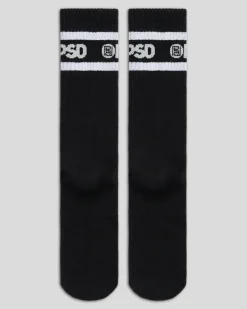 3 Pack - Logo Stripe Crew - Black