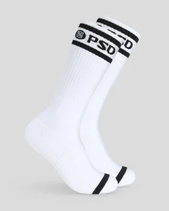 3 Pack - Logo Stripe Crew - White