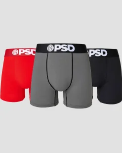 Solids 3 Pack - Red/Grey/Black